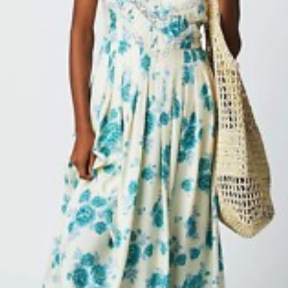 Free People Floral Blue and White Women's Dress